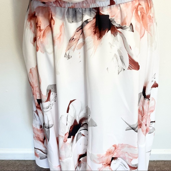 WHBM White Pink Floral Summer Dress Womens Size 10 - Picture 3 of 9